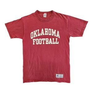 Russell Vintage OKLAHOMA FOOTBALL‎ Youths Large MAROON RED Jersey Knit T-Shirt